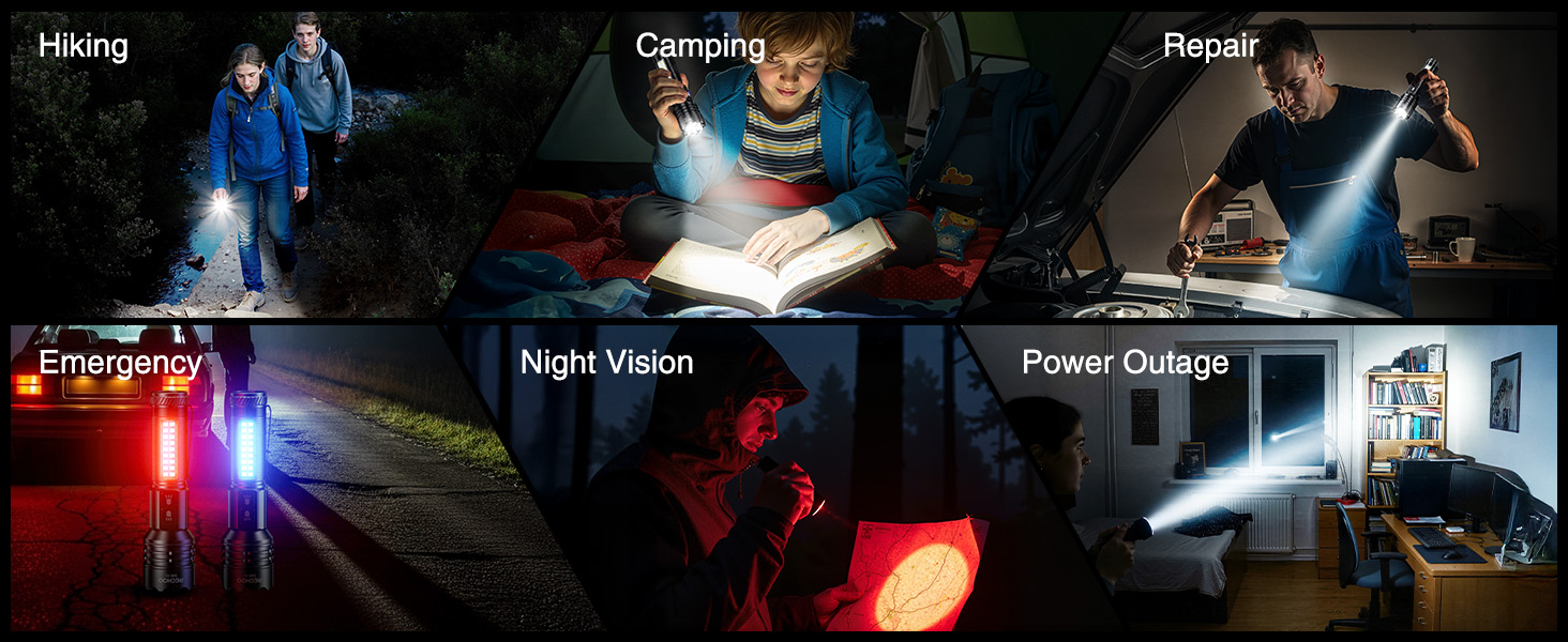 rechargeable flashlights high lumens, 7modes dual switch flashlight rechargeable with lcd digital display, super bright flashlight powerful flash light led flashlights for home camping