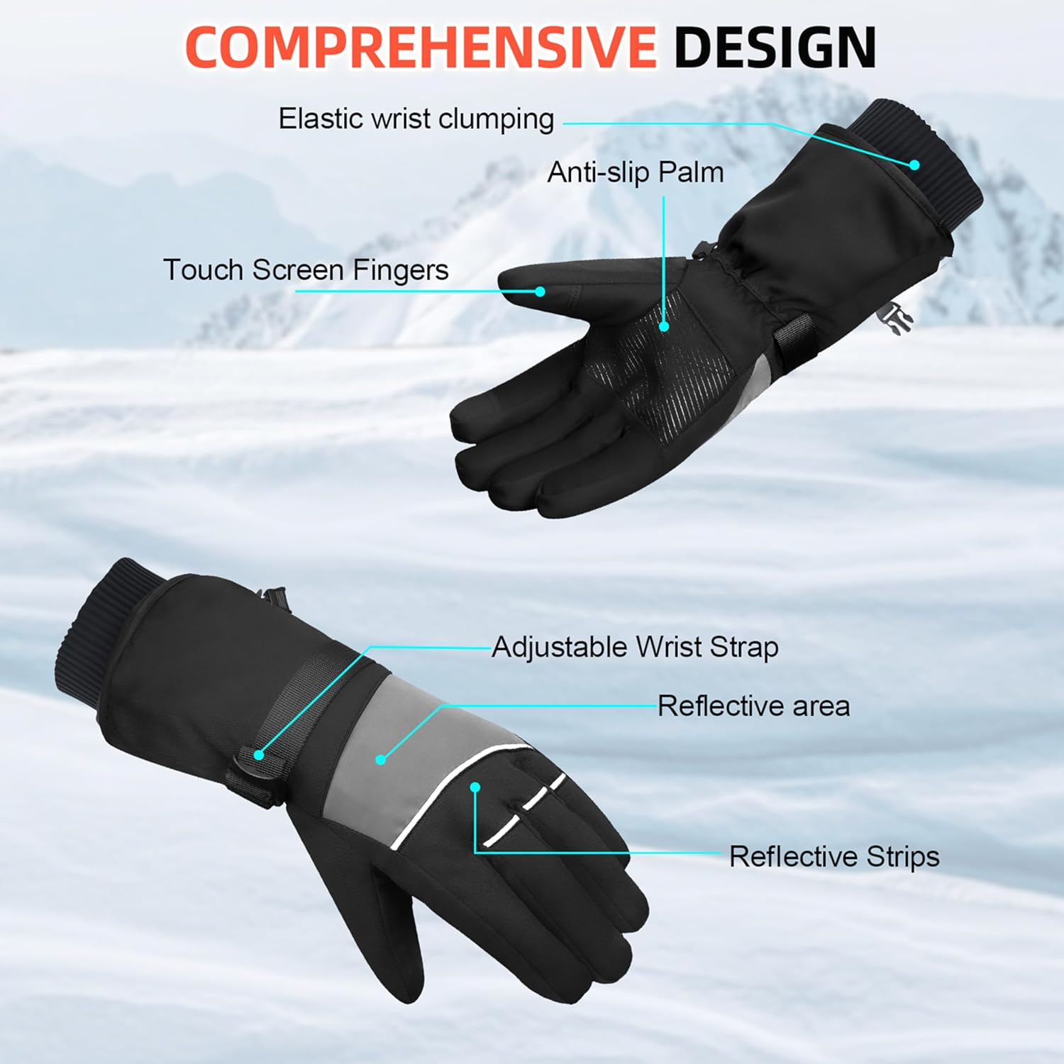 winter waterproof ski snow warm gloves for women men with touchscreen fingers for hiking biking outdoor sports winter waterproof ski snow warm gloves for women men with touchscreen fingers for hiking biking outdoor sports
