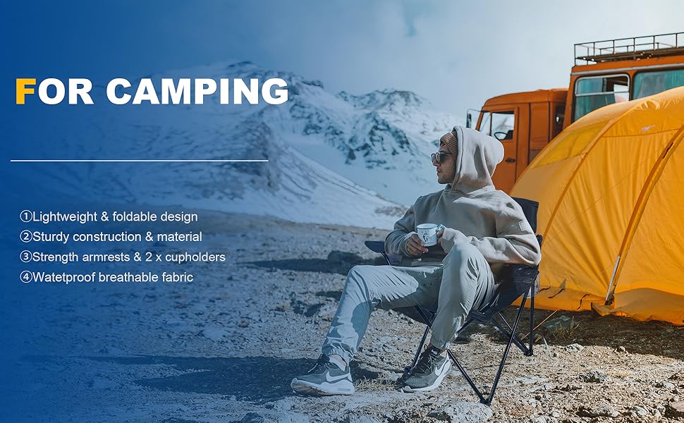 2 pack lightweight camping chairs for adults & teens