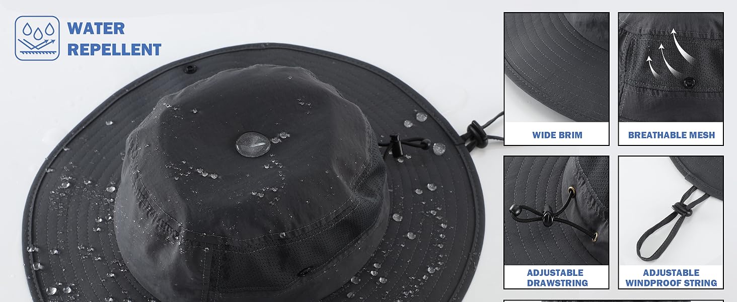 upf50+ mens sun hat wide brim womens uv protection beach bucket hat for fishing hiking snap up