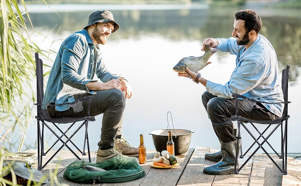 2 pack lightweight camping chairs for adults & teens