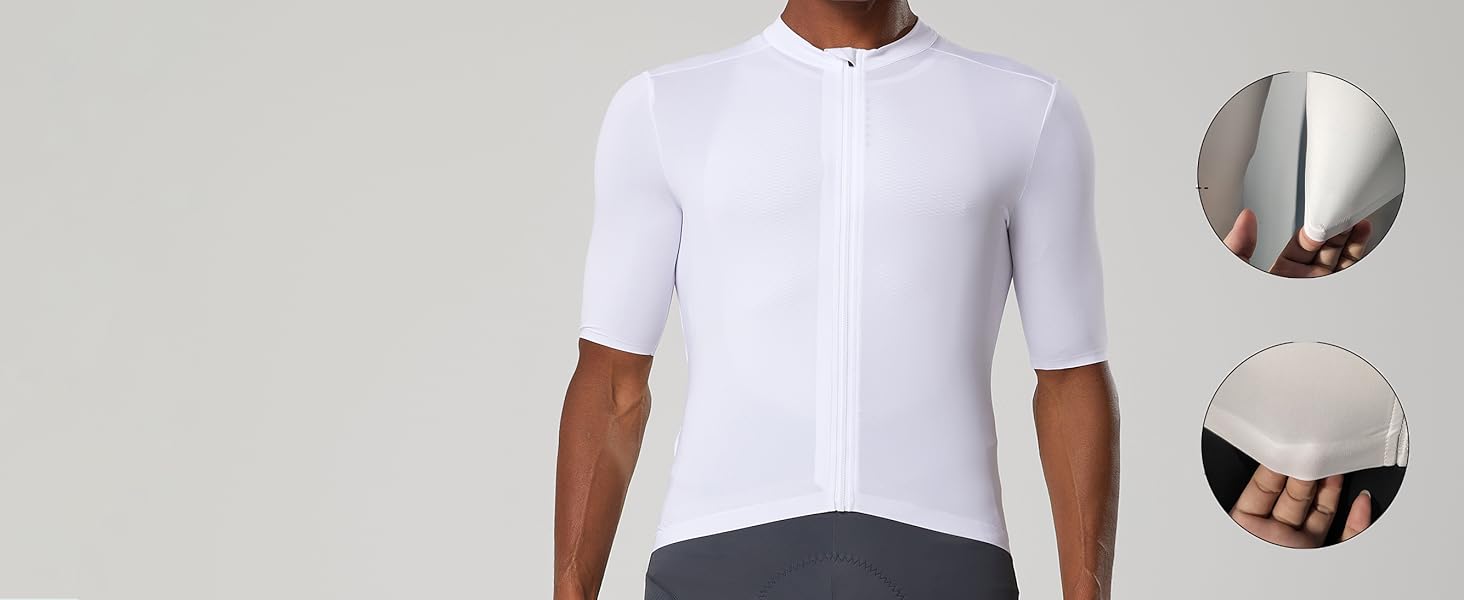 cycling jersey men aero race fit, road bike jersey short sleeved moisture wicking, breathable,zip pocket,upf50＋