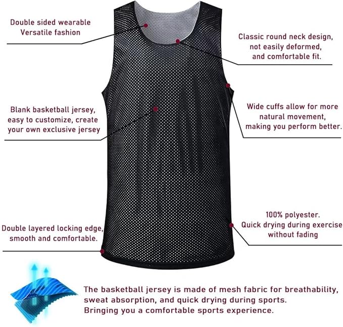 men's reversible basketball jersey blank mensh jersey team uniform custom basketball men's reversible basketball jersey blank mensh jersey team uniform custom basketball