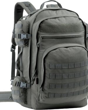 backpack bag with stowable shoulder straps for hiking, camping, traveling, bug out 58l