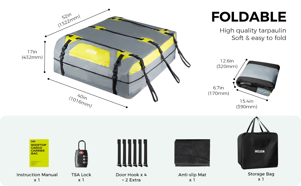 Rooftop Cargo Carrier Bag - 21 Cubic Waterproof Car Roof Bag for All Vehicles with/Without Rack rooftop cargo carrier bag 21 cubic waterproof car roof bag for all vehicles with/without rack
