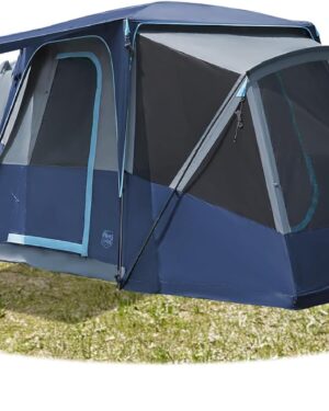 5 9 person suv tent with screen porch and awning for family camping, weather resistant and portable van or car tent, includes rainfly and storage bag, 13' w x 10' l x 7.1' h